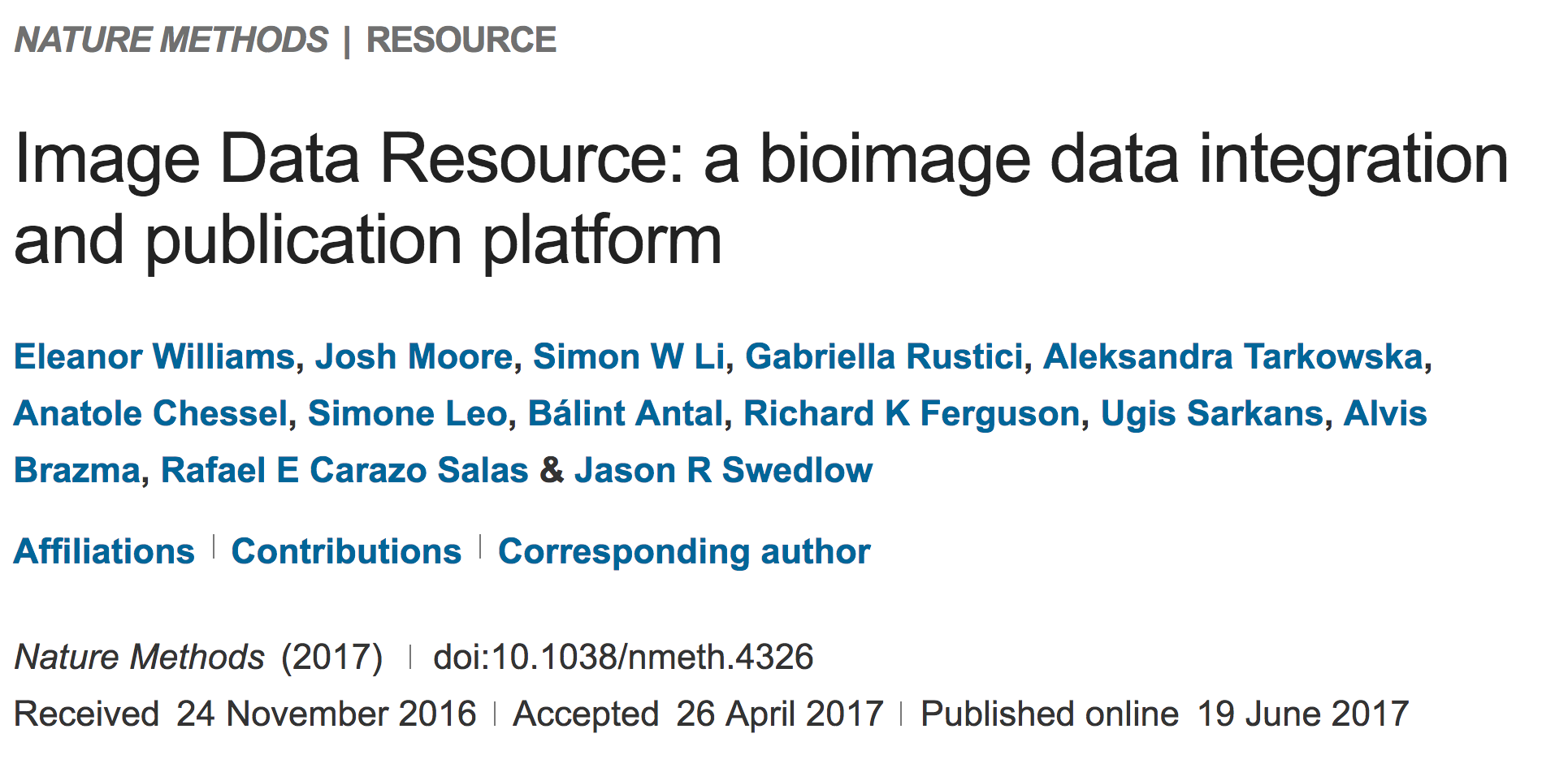 Image Data Resource: a bioimage data integration and publication platform